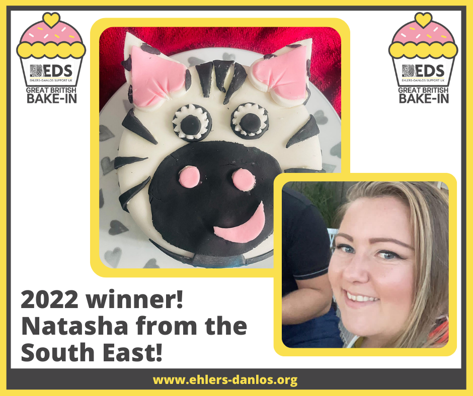 Natasha and her winning entry to the EDS UK great British bake-in