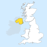 UK map highlighting Northern Ireland