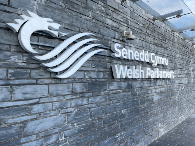 Sendd Wales logo on a wall